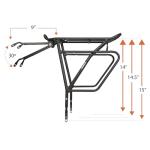 Ibera Bike Rack - Bicycle Touring Carrier Plus+ for Disc Brake Mount, Frame-Mounted for Heavier Top & Side Loads, Height Adjustable for 26"-29" Frames