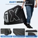 Exquimac Bike Travel Case & Bike Travel Bag - Bicycle Pro Transport Equipment for Air Flights - Oversized Capacity, Waterproof Fabric with 4 Aluminum Support Bars, Wheel Protection Tubes & YKK Zippers