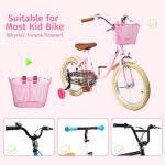 Zacro Kids Bike Basket, Upgraded Bicycle Baskets for Boys and Girls, Toddler Bike Basket with Bike Bell, Bike Streamers Decoration Accessories Set, Children's Bike Basket Fit for Kids Bike Scooter