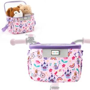 BECOSEFU Kids Bike Basket,Bicycle Basket Front,Waterproof Fabric Handlebar Bag with Shoulder Strap, Fit Most Toddlers Bike or Scooter, Bike Accessories for Boys, Girls.