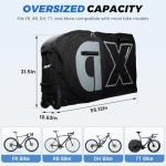 Exquimac Bike Travel Case & Bike Travel Bag - Bicycle Pro Transport Equipment for Air Flights - Oversized Capacity, Waterproof Fabric with 4 Aluminum Support Bars, Wheel Protection Tubes & YKK Zippers