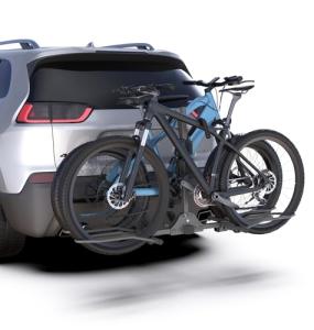 CRINDAR 2-Bike Rack Hitch for Car, 160 Lbs Hitch Mount Platform Style Bicycle Carrier, Smart Tilting & Easy Fold for Car SUV Truck RV with 2”Receiver, Bike Rack Fits Up to 5-Inch Fat Tire E-Bikes