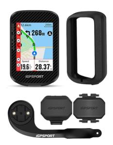 iGPSPORT BSC300T Wireless Bike Computer GPS, Touchscreen Offline MAP Navigation Off Course Warning Compatible with Insta 360, for Ebike Road Bike MTB (BSC300T Bundle)