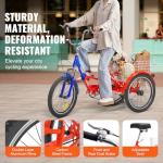 VEVOR 20-Inch Folding Adult Tricycle with Basket