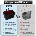 Bike Basket, Foldable Bicycle Basket with Removable Liner Bag, Large Quick Release Design Meta Bike Basket Front for Carrying Dogs, Pets, Fruit, Groceries, Ebike Bicycle Accessories