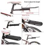 ThreeH Retractable Bike Luggage Cargo Rack Aluminum Alloy Bicycle Pannier Bag Holder Easy to Install BK41