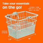 Retrospec Apollo Front Bike Basket With Detachable Steel Mesh Design - Removable Bicycle Basket With Built-in Handle for Shopping & Storage - 9.5in X 7.5in X 14in