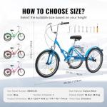 VEVOR 24-Inch Folding Adult Tricycle with Basket