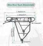 Rear Bike Rack Bike Cargo Racks Lightweight Alloy Aluminium 55LB Load Bearing Capacity Cargo Rack for Bike for Mountain Bike Road Bicycle Rear Rack, Height Adjustable Bicycle Rack 24"-28" Bike, Black