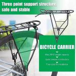 Rear Bike Rack Bike Cargo Racks Lightweight Alloy Aluminium 55LB Load Bearing Capacity Cargo Rack for Bike for Mountain Bike Road Bicycle Rear Rack, Height Adjustable Bicycle Rack 24"-28" Bike, Black