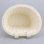 Kid's Bicycle Basket,Colored Tassels Wicker Front Handlebar Bike Basket Handlebar with Streamers Bell and Stickers,Bicycle Decoration for Girls and Boys (White)