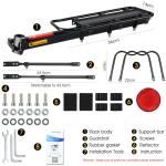 West Biking 110Lb Capacity Almost Universal Adjustable Bike Cargo Rack Cycling Equipment Stand Footstock Bicycle Luggage Carrier Racks with Reflective Logo
