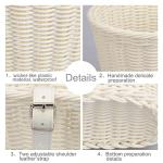 Kid's Bicycle Basket,Colored Tassels Wicker Front Handlebar Bike Basket Handlebar with Streamers Bell and Stickers,Bicycle Decoration for Girls and Boys (White)