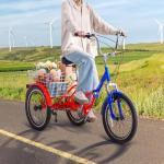 VEVOR 20-Inch Folding Adult Tricycle with Basket