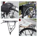 Rear Bike Rack Bike Cargo Racks Lightweight Alloy Aluminium 55LB Load Bearing Capacity Cargo Rack for Bike for Mountain Bike Road Bicycle Rear Rack, Height Adjustable Bicycle Rack 24"-28" Bike, Black