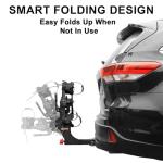 WEIZE 2 E Bike Rack Hitch Mounted, Wobble Free Smart Tilting Folding 2 Bicycle Electric Bike Racks with Lock, 2" Hitch Fits Up to 160 lbs Capacity with Up to 5.5" Fat Tires for Car, SUV, Trucks