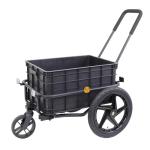 Xspec 2-in-1 Bike Cargo Trailer Pushcart, Bicycle Trailer with Removable Box and Waterproof Cover, Black, Pushcart Stroller with Tow Hitch and Removable Handlebar