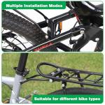 Rear Bike Rack Bike Cargo Racks Lightweight Alloy Aluminium 55LB Load Bearing Capacity Cargo Rack for Bike for Mountain Bike Road Bicycle Rear Rack, Height Adjustable Bicycle Rack 24"-28" Bike, Black