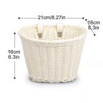 Kid's Bicycle Basket,Colored Tassels Wicker Front Handlebar Bike Basket Handlebar with Streamers Bell and Stickers,Bicycle Decoration for Girls and Boys (White)