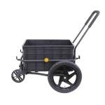 Xspec 2-in-1 Bike Cargo Trailer Pushcart, Bicycle Trailer with Removable Box and Waterproof Cover, Black, Pushcart Stroller with Tow Hitch and Removable Handlebar