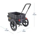 Xspec 2-in-1 Bike Cargo Trailer Pushcart, Bicycle Trailer with Removable Box and Waterproof Cover, Black, Pushcart Stroller with Tow Hitch and Removable Handlebar