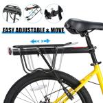 West Biking 110Lb Capacity Almost Universal Adjustable Bike Cargo Rack Cycling Equipment Stand Footstock Bicycle Luggage Carrier Racks with Reflective Logo
