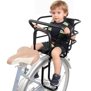 Bwcece Upgraded Rear Child Bike Seat,Back Mount Kid's Bike Seat with Foot Pedals Back Rest Handrail, Designed for Children Aged 18 Month to 8 Years Old,Easy Installation