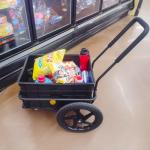 Xspec 2-in-1 Bike Cargo Trailer Pushcart, Bicycle Trailer with Removable Box and Waterproof Cover, Black, Pushcart Stroller with Tow Hitch and Removable Handlebar