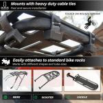 Rear E-Bike Rack Basket Holder – Wide Cargo Carrier for Suitcases, Delivery Backpacks & Crates, Includes Mounting Accessories and Bungee Tie Downs.