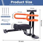 SHIAOBYC Kids Bike Seat Child Bike Seat Bicycle Seats for Children 2-5 Years Front Mount Kid Bicycle Seat Kids Bicycle Seats with Foot Pedals Front Mount with Handlebar Attachment Detachable