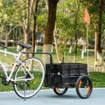 Aosom Bike Cargo Trailer, Bicycle Trailer Wagon Cart with Removable Storage Box, Quick Release 16" Wheels and Safe Reflectors, No Bottom