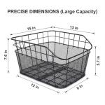 ANZOME Rear Bike Basket for E-Bikes & Bicycles - 20L Large Metal Wire Cargo Crate for Groceries, Backpack & Pets - Universal Dual-Mount (Screw Kits + Heavy-Duty Ties) with Bungee Net & Rain Liner
