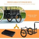 Aosom Bike Cargo Trailer, Bicycle Trailer Wagon Cart with Removable Storage Box, Quick Release 16" Wheels and Safe Reflectors, No Bottom