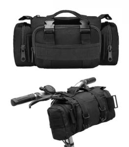 BraveHawk OUTDOORS Bike Handlebar Bag, 900D Nylon Oxford Multi-purpose Waist Bag Water Resistant Bicycle Cycling Pack (Black)