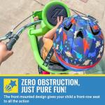 iBert Front Mounted Child Seat with Patented Mounting for Easy and Secure Installation - Child’s Bike Seat with 3-Point Safety Harness and Adjustable Foot Cups - Durable Plastic Shell, Green