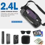 FINPAC Bike Handlebar Bag, Waterproof Bicycle Front Frame Storage Pouch for Cycling, Detachable Shoulder Strap, Mountain Road Bike Bag Bicycle Accessories, Black with reflective strips