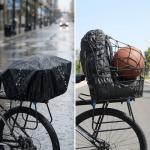 ANZOME Rear Bike Basket for E-Bikes & Bicycles - 20L Large Metal Wire Cargo Crate for Groceries, Backpack & Pets - Universal Dual-Mount (Screw Kits + Heavy-Duty Ties) with Bungee Net & Rain Liner