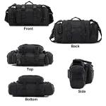 BraveHawk OUTDOORS Bike Handlebar Bag, 900D Nylon Oxford Multi-purpose Waist Bag Water Resistant Bicycle Cycling Pack (Black)