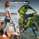 FINPAC Bike Handlebar Bag, Waterproof Bicycle Front Frame Storage Pouch for Cycling, Detachable Shoulder Strap, Mountain Road Bike Bag Bicycle Accessories, Black with reflective strips