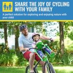 iBert Front Mounted Child Seat with Patented Mounting for Easy and Secure Installation - Child’s Bike Seat with 3-Point Safety Harness and Adjustable Foot Cups - Durable Plastic Shell, Green