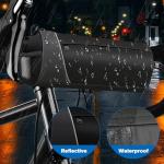 FINPAC Bike Handlebar Bag, Waterproof Bicycle Front Frame Storage Pouch for Cycling, Detachable Shoulder Strap, Mountain Road Bike Bag Bicycle Accessories, Black with reflective strips