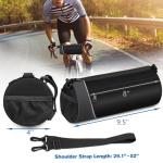 FINPAC Bike Handlebar Bag, Waterproof Bicycle Front Frame Storage Pouch for Cycling, Detachable Shoulder Strap, Mountain Road Bike Bag Bicycle Accessories, Black with reflective strips