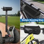 FINPAC Bike Handlebar Bag, Waterproof Bicycle Front Frame Storage Pouch for Cycling, Detachable Shoulder Strap, Mountain Road Bike Bag Bicycle Accessories, Black with reflective strips