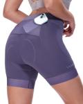Sportneer Women's 4D Padded Cycling Shorts - Purple