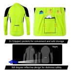 Men's Long Sleeve Cycling Jersey with 3 Pockets - Green