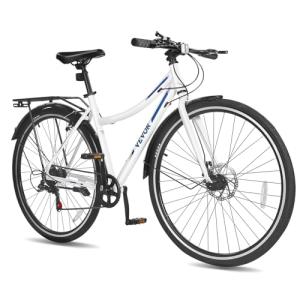 VEVOR Hybrid Bike with Aluminum Frame and 7-Speed