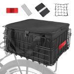 Folding Rear Bike Basket with Waterproof Liner