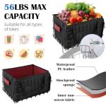 Folding Rear Bike Basket with Waterproof Liner