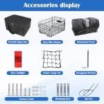 Folding Rear Bike Basket with Waterproof Liner