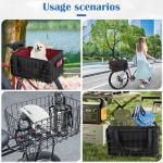 Folding Rear Bike Basket with Waterproof Liner